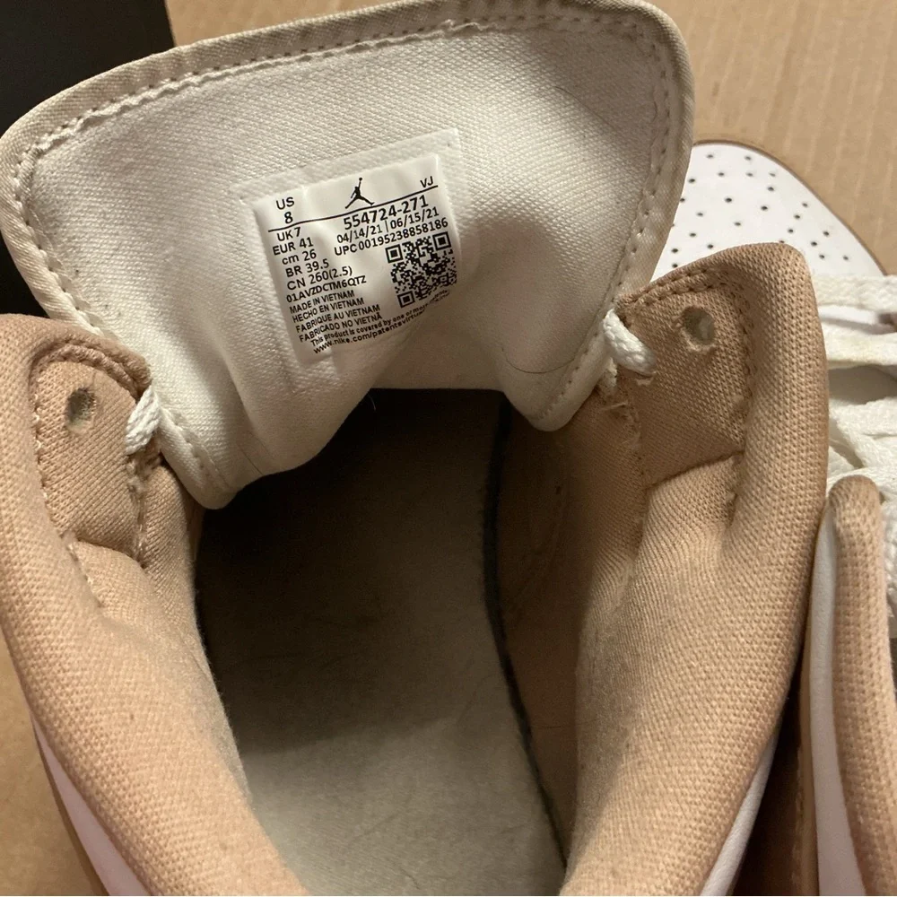 Nike Air Jordan Mid Sneakers - White and Brown - Picture 7 of 9